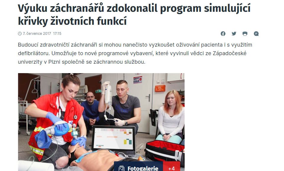 Výuku záchranářů zdokonalil program simulující křivky životních funkcí